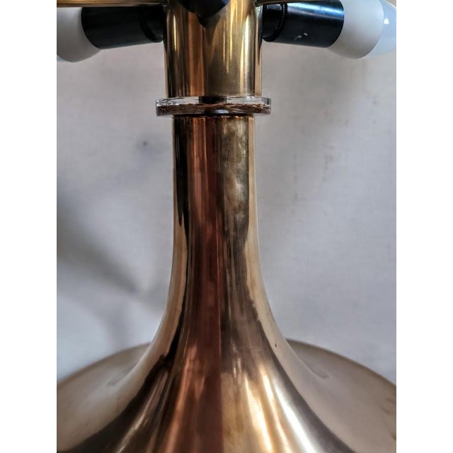 Italian Sculptural Table Lamp in Brass and Acrylic Glass with Embedded Vienna Cane, Italy, 1975 For Sale - Image 10 of 14