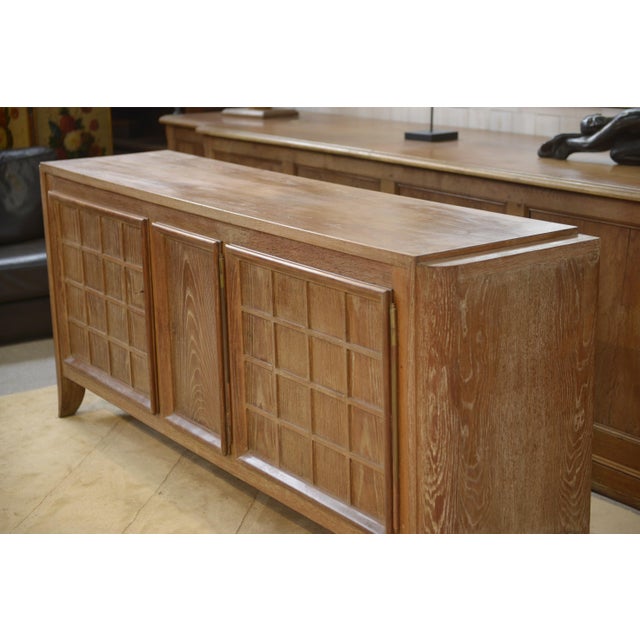 1940s Whitewashed Oak Buffet by Maurice Rinck, 1940s For Sale - Image 5 of 17