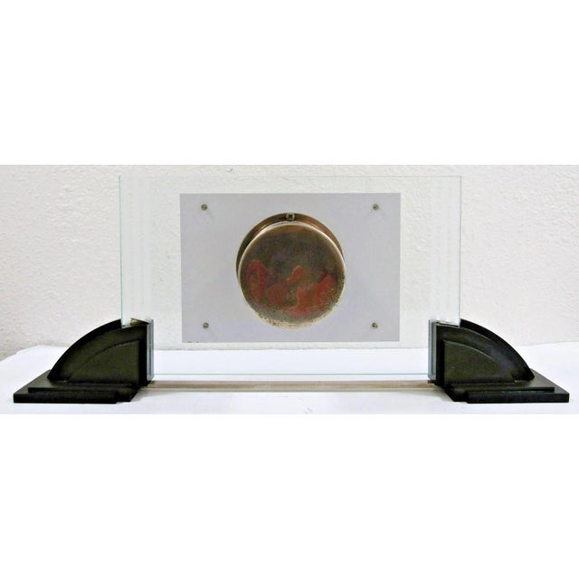 Transparent Ato French Art Deco 1930s Leon Hatot Glass and Bakelite Table Clock For Sale - Image 8 of 13