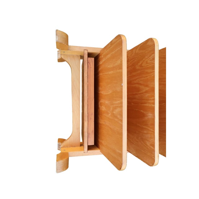20th Century MCM Handcrafted Blonde Wood Magazine Tree For Sale - Image 10 of 18