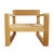 Simple modern outdoor teak wood club chair. Each may vary in natural wood tones and grain. Seat height is 14" without...