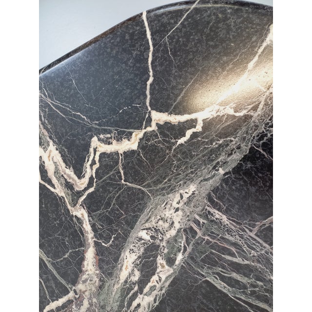 Vintage Oval Coffee Table in Black Marble, 1970s For Sale - Image 13 of 15