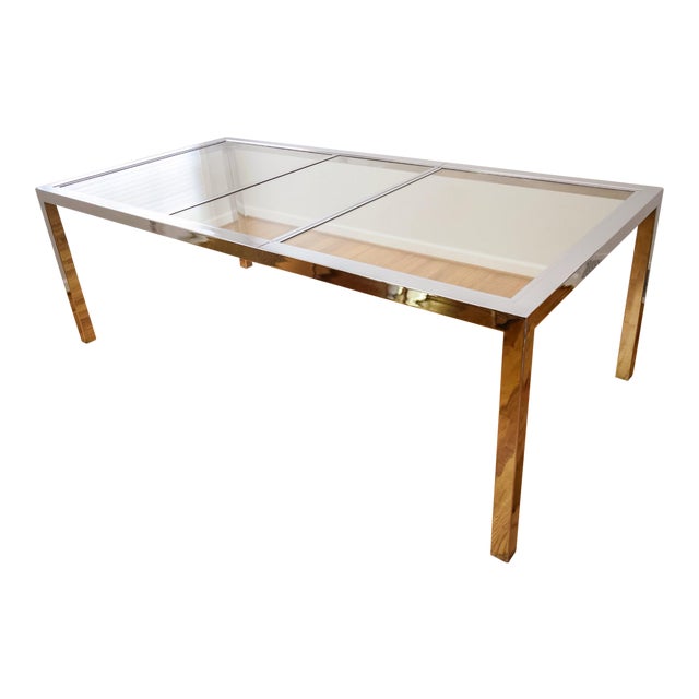 MidCentury Dia Milo Baughman Glass & Chrome Dining Table Chairish