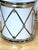 Elegant Hollywood Regency White & Silver Drum Form Ice Bucket/Cooler For Sale In West Palm - Image 6 of 8