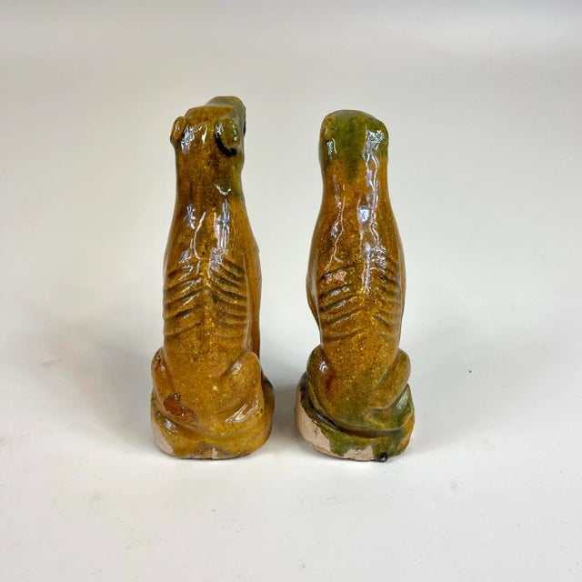 Set of 2 1980s Ceramic Yellow Greyhound Dog Figures Set A For Sale - Image 4 of 8