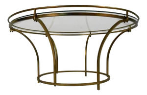 Vintage Modern Brass Frame Coffee Table