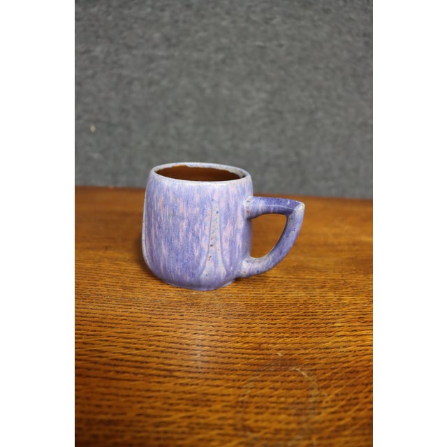 Early 20th Century Attributed Van Briggle Art Pottery Matte Glaze Mug, Blue-Purple For Sale In Philadelphia - Image 6 of 11
