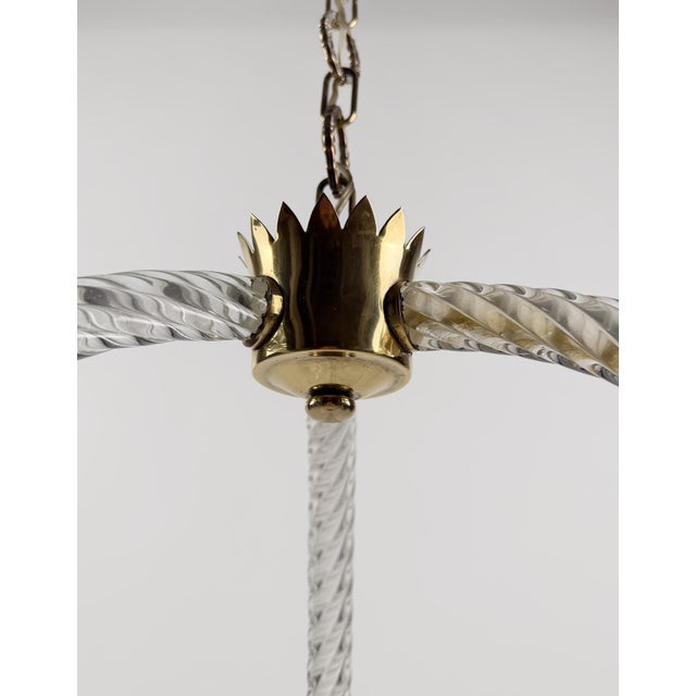Italian Art Deco Murano Glass Pendant in the style of Barovier, 1930s For Sale - Image 14 of 18