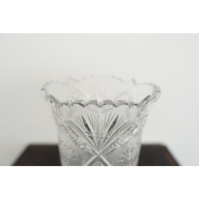 Early 20th Century Antique American Brilliant Period Cut Crystal Pedestal Vases (Set of 2) For Sale - Image 5 of 14