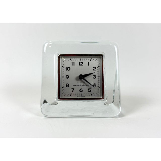 Postmodern Crystal Wiesenthalhutte Table Clock, 1980s, in Flawless conditions. Designed 1970 to 1979 This piece has an...