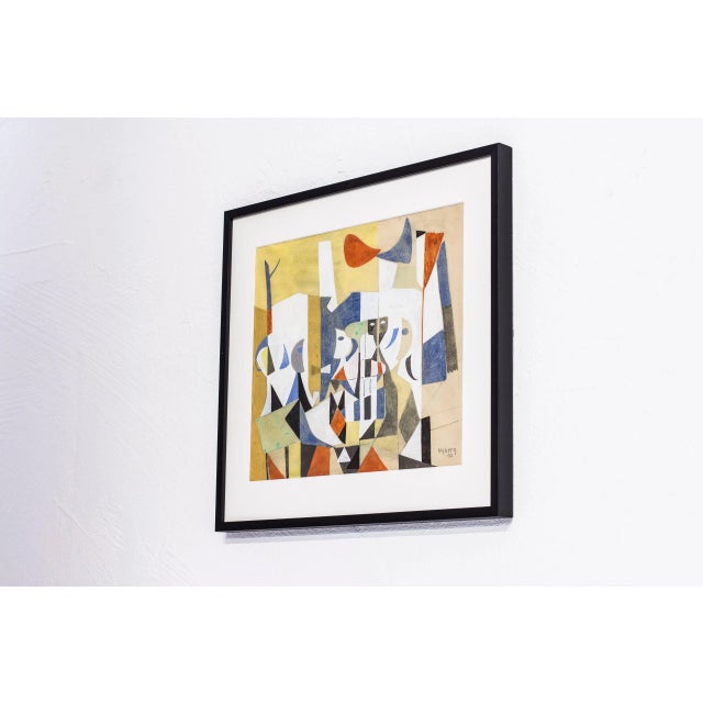 Gouache Painting Skuggor by Tore Nyberg, 1950 For Sale - Image 3 of 7