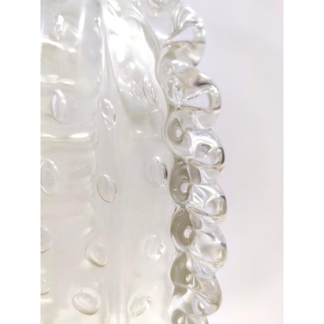Transparent Bullicante Murano Glass Vases by Ercole Barovier, 1930s, Set of 2 For Sale - Image 8 of 10
