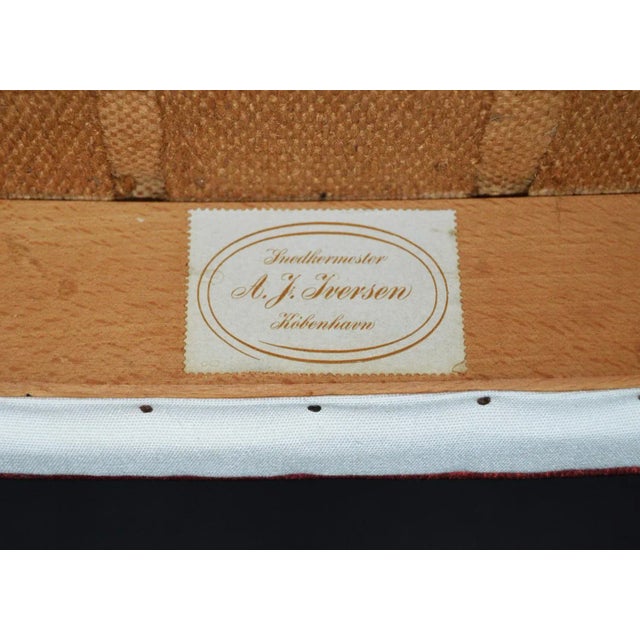 Set of Armchairs of Burgundy Red Leather Teak by Ole Wanscher for A.J. Iversen, 1950s For Sale - Image 12 of 13