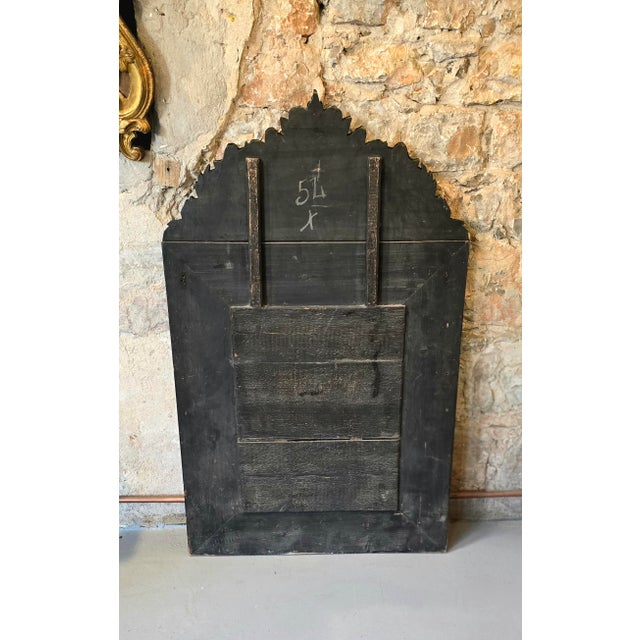 Louis XIV Style Mirror with Blackened Wood and Repoussé Gilt Metal Panels, 1870s For Sale - Image 10 of 12
