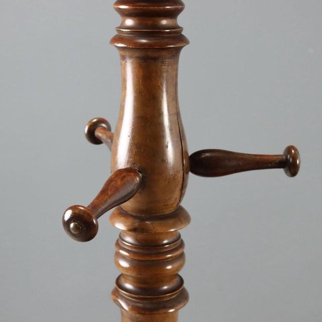 19th Century Walnut Coat Rack with Turned Shaft, Italy For Sale - Image 5 of 7