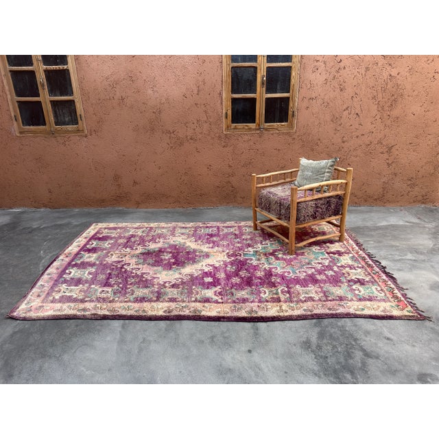 Tribal 1980s Moroccan Handknotted Wool Rug - 6'2" X 10'2" Ft For Sale - Image 3 of 9
