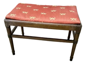 Antique Early 20th Century Wood Vanity or Piano Bench