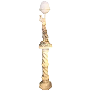 Neoclassical Alabaster Figure of a Water Maiden Lighted on a Pedestal