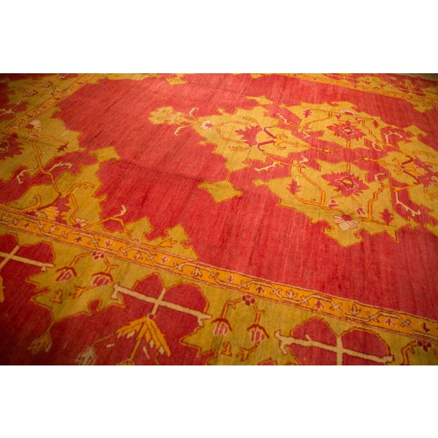 1920s Antique Oushak Carpet - 12'4" x 17'9" For Sale - Image 5 of 14
