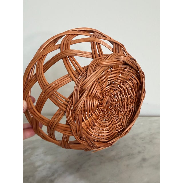 Sienna 1970s French Wicker Bread / Fruit Basket For Sale - Image 8 of 8