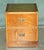 Military Campaign Side Tables with Green Leather, Set of 2 For Sale - Image 3 of 18