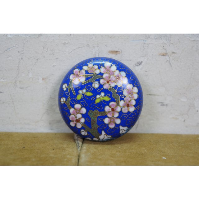 11 Vintage Enameled Cloisonne Trinket Keepsake Pill Match Boxes For Sale - Image 11 of 17