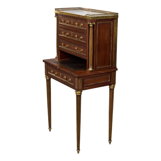 Early 20th Century Louis XVI Style Small Desk With Brass Fittings For Sale