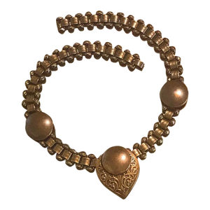1920s Vintage Art Deco Burnished Brass Necklace