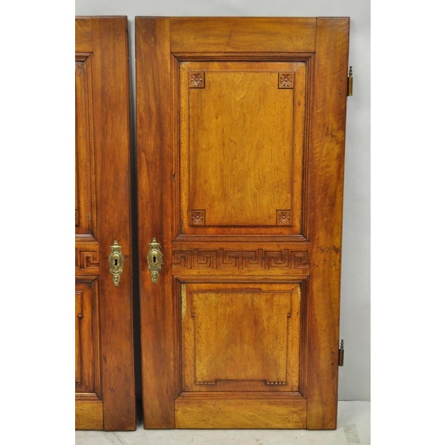 French Antique French Country Louis XV Style Carved Walnut Cabinet Doors - A Pair For Sale - Image 3 of 17
