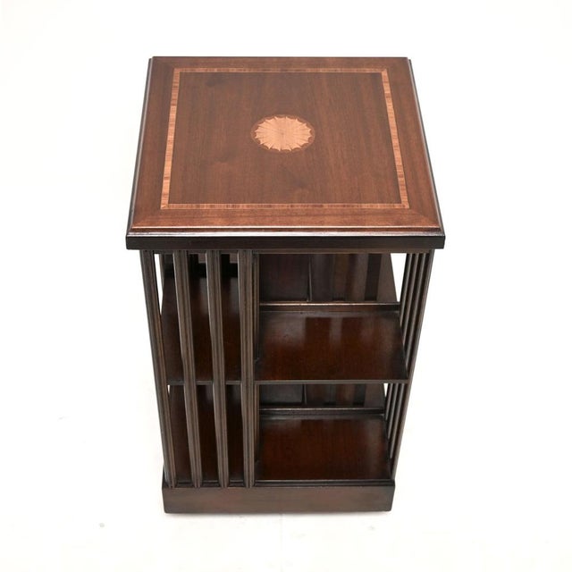 Antique Sheraton Style Revolving Bookcase, 1930s For Sale - Image 4 of 8