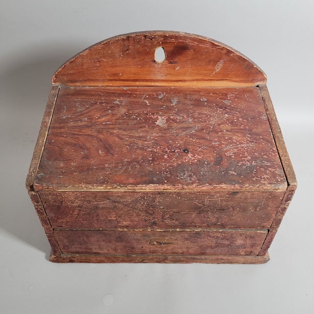 Farmhouse Circa 1800 American Grain-Painted Wall Candle Box For Sale - Image 3 of 9