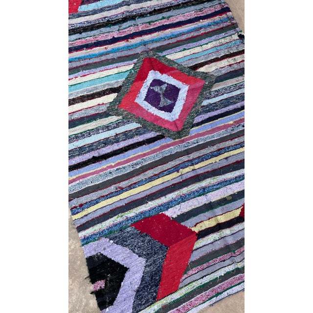 Tribal 1990s Vintage Moroccan Colorful Rug - 4'12" X 8'8" Ft For Sale - Image 3 of 8
