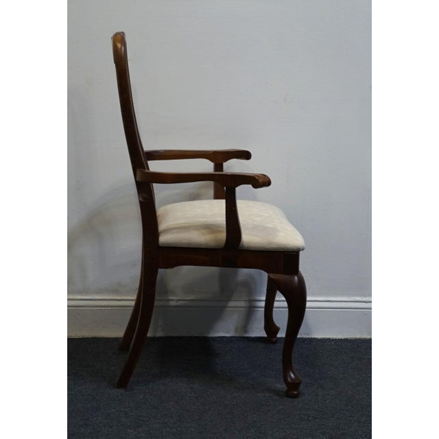 Wood American Drew Solid Cherry Traditional Style Pierced Splat Back Dining Arm Chair For Sale - Image 7 of 12
