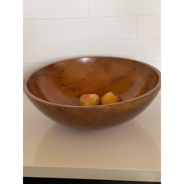 Late 20th Century Great Big Vintage Wooden Bowl, Made in Vermont For Sale - Image 5 of 8