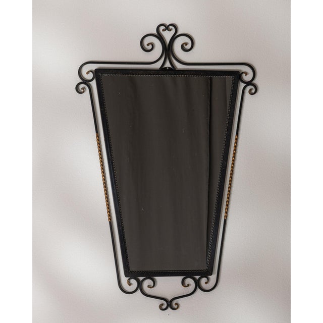 19th Century France Brown Iron Mirror For Sale - Image 4 of 6