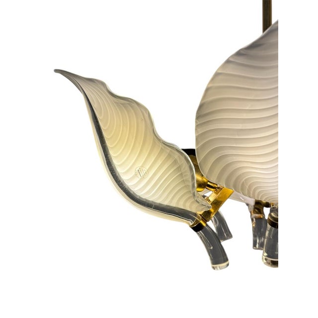 Hollywood Regency Murano Calla Flower Chandelier from Franco Luce, Italy, 1970s For Sale - Image 6 of 13