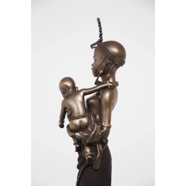 Brown African Statue Mama Africa Masai, Limited Edition, 2004, Resin For Sale - Image 8 of 9