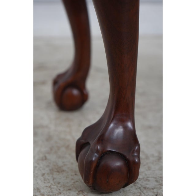 Brown Kittinger Chippendale Claw Foot Mahogany Ottoman For Sale - Image 8 of 13