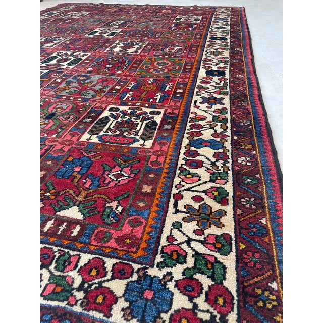 Semi-Antique Persian Bakhtiari with Iconic Garden Design Rug 7.2 x 10.7 For Sale - Image 11 of 11