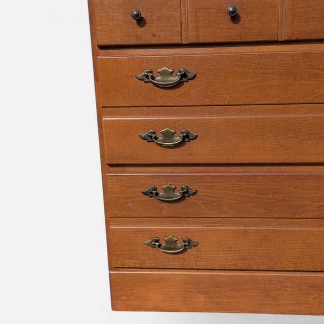 1960s Khoury Furniture Solid Wood Hutch Cabinet With Drawers For Sale - Image 10 of 18
