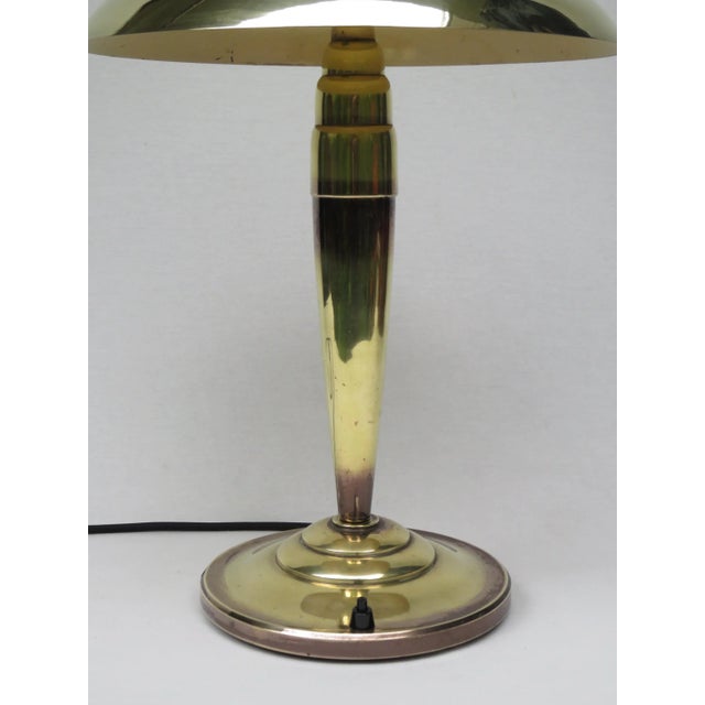 Vintage Art Deco French Table Lamp in Brass For Sale - Image 3 of 13