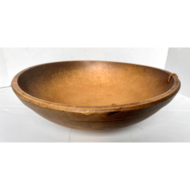 Late 19th Century Antique Late 1800s Turned Wood Mixing Dough Bowl For Sale - Image 5 of 12