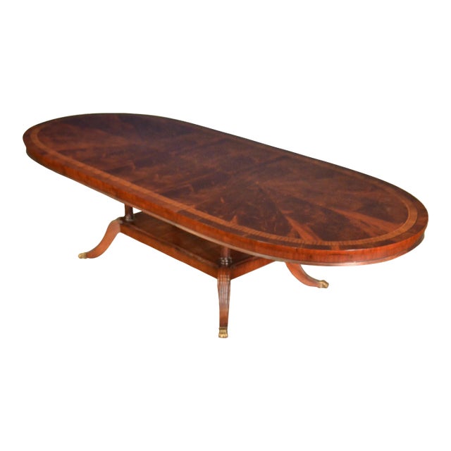Custom Oval Traditional Mahogany Dining Table by Leighton Hall For Sale