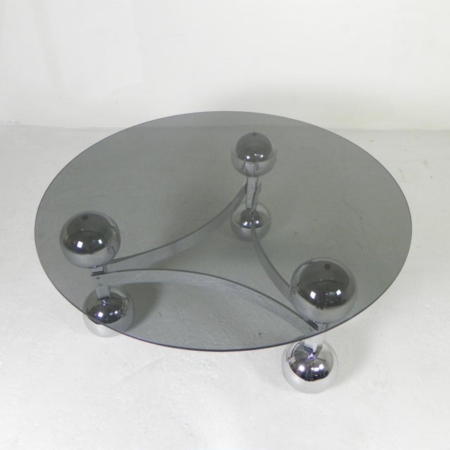 1960s Space Age Sputnik Coffee Table with a Chrome Base, 1970s For Sale - Image 5 of 16