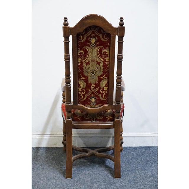 Wood Thomasville Furniture Kenilworth Collection Solid Oak English Tudor Style Dining Arm Chair 860-951 For Sale - Image 7 of 10