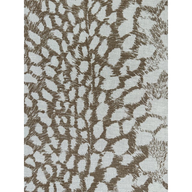 Paolo Moschino Collection Ocelot – Taupe Fabric 4 1/2 Yards Linen Blend For Sale - Image 4 of 5