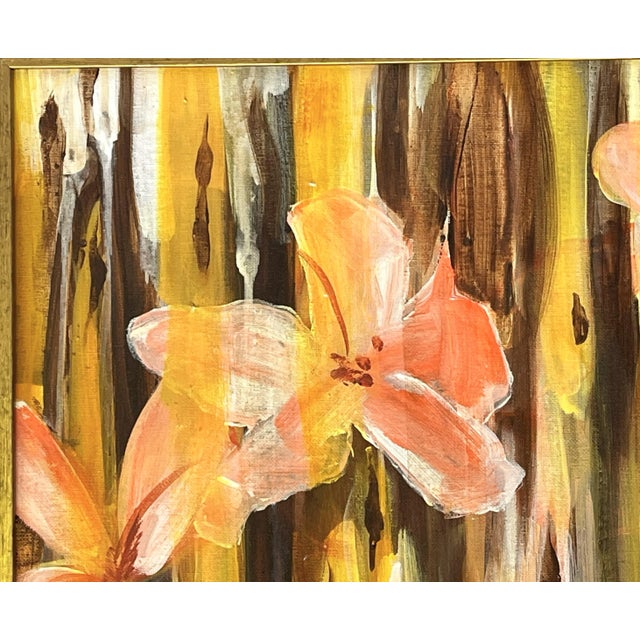 American Signed Original Painting by Karen Reinhart (American, 1938-2023) Titled 'Flower Power' For Sale - Image 3 of 12
