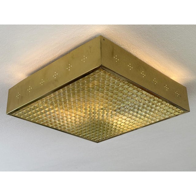 Gold Mid-Century Modern Brass Flush Mount, Sweden, 1960s For Sale - Image 8 of 18