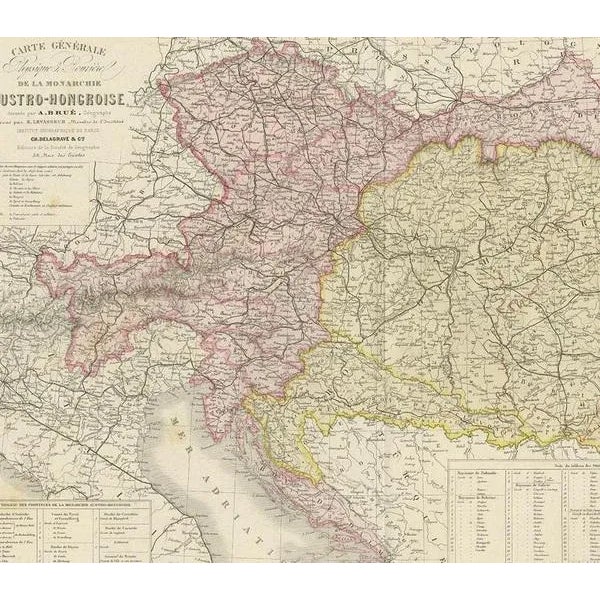 Antique Map of Austria-Hungary by Levasseur, 1875 For Sale - Image 3 of 5