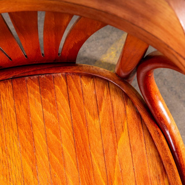 Honey Red Fan Back Dining Armchairs, 1970s, Set of 6 For Sale - Image 13 of 14